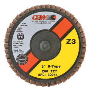 3"Roloc-Type T27 Zir Reg60 Grit Flap Disc  (421-30014) View Product Image