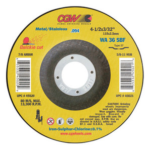 4-1/2X3/32X7/8 A36-S-Bft27 Cutoff Wheel (421-45020) View Product Image