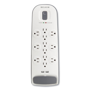 Belkin Home/Office Surge Protector, 12 AC Outlets, 6 ft Cord, 3,996 J, White/Black (BLKBV11205006) View Product Image