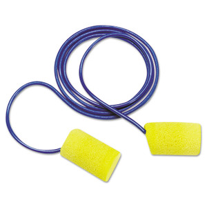 3M E-A-R Classic Foam Earplugs, Metal Detectable, Corded, Poly Bag, 200 Pairs (MMM3114101) View Product Image
