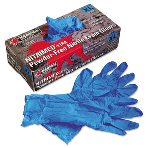 MCR Safety Nitri-Med Disposable Nitrile Gloves, Blue, X-Large, 100/Box (MPG6012XL) View Product Image