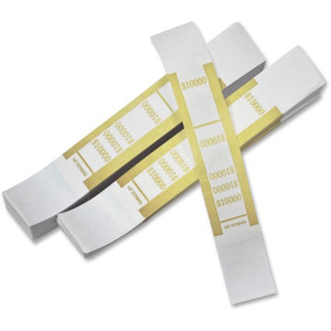 ICONEX SecurIT Currency Straps - Total $10,000 - Adhesive, Sturdy, Color Coded - Kraft Paper - Dark Yellow Product Image 