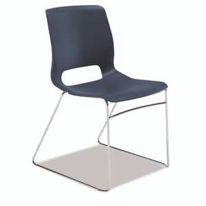 HON Motivate High-Density Stacking Chair, Supports 300 lb, 17.75" Seat Height, Regatta Seat, Regatta Back, Chrome Base, 4/Carton View Product Image