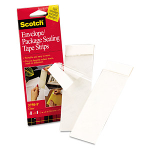 Scotch Envelope/Package Sealing Tape Strips, 2" x 6", Clear, 50/Pack (MMM3750P2CR) View Product Image