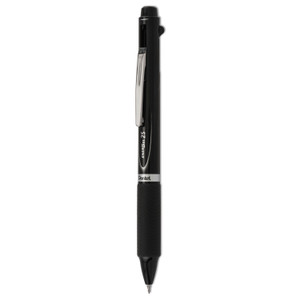 Pentel EnerGel 2S Multi-Color Gel Pen/Pencil, Retractable, Medium 0.5 mm, Black/Red Ink, Black Barrel (PENBLW355A) View Product Image
