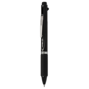 Pentel EnerGel 2S Multi-Color Gel Pen/Pencil, Retractable, Medium 0.5 mm, Black/Red Ink, Black Barrel View Product Image