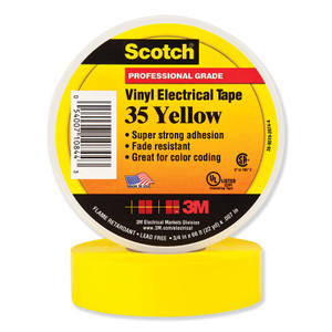 3M Scotch Vinyl Electrical Color Coding Tapes 35  Yellow (500-102571) View Product Image