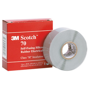 3M Scotch Self-Fusing Silicone Rubber Electrical Tape  1 In X 30Ft  12Mil  Sky Blue Gray (500-572610) View Product Image