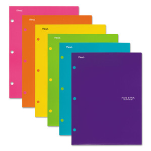 Five Star Four-Pocket Portfolio, 11 x 8.5, Assorted Colors, Trend Design, 6/Pack (MEA38056) View Product Image