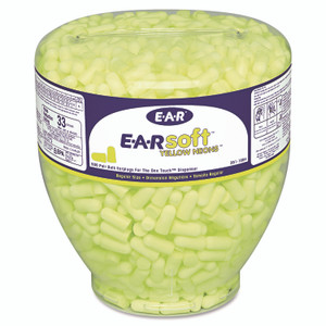 3M E-A-Rsoft Neon Tapered Earplug Refill, Cordless, Yellow, 500/Box View Product Image