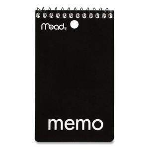 Mead Wirebound Memo Pad with Wall-Hanger Eyelet, Medium/College Rule, Randomly Assorted Cover Colors, 60 White 3 x 5 Sheets (MEA45354) View Product Image