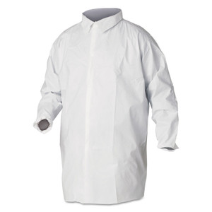 KleenGuard A40 Liquid and Particle Protection Lab Coats, 2X-Large, White, 30/Carton (KCC44445) View Product Image