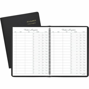At-A-Glance Visitor's Register Book - 60 Sheet(s) - Wire Bound - 8.50" x 11" Sheet Size - Black - White Sheet(s) Product Image 