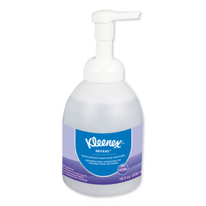 Kleenex Reveal Ultra Moisturizing Foam Hand Sanitizer, 18 oz Bottle, Fragrance-Free, 4/Carton (KCC45826CT) View Product Image