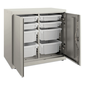 HON Flagship Storage Cabinet with 4 Small and 4 Medium Bins, 30w x 18d x 28h, Loft (HONSC182830LGLO) View Product Image