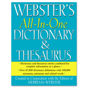 Merriam Webster All-In-One Dictionary/Thesaurus, Hardcover, 768 Pages (MERFSP0471) View Product Image