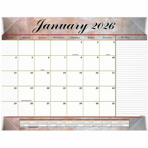 At-A-Glance Marbled Desk Pad - Standard - Monthly - 12 Month - January 2026 to December 2026 - 1 Month Single Page Layout Product Image 