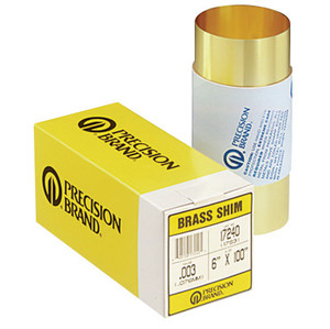 Precision Brand Brass Shim Stock Rolls  0.1  Brass  0.002" X 100" X 6" (605-17195) View Product Image