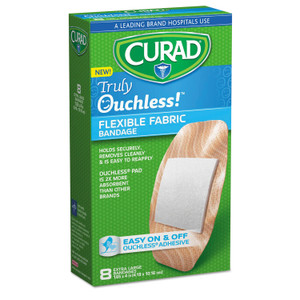 Curad Ouchless Flex Fabric Bandages, 1.65 x 4, 8/Box View Product Image