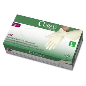 Curad Latex Exam Gloves, Powder-Free, Large, 100/Box (MIICUR8106) View Product Image