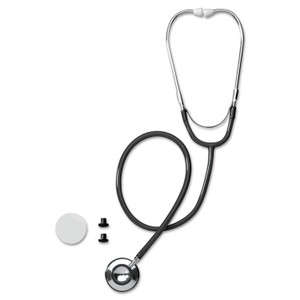 Medline Dual-Head Stethoscope, 22" Long, Black Tube (MIIMDS926201) View Product Image