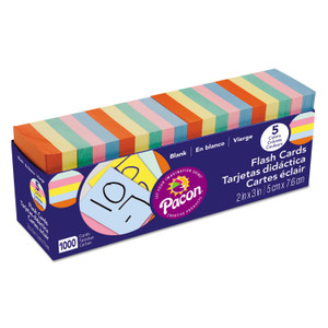 Pacon Blank Flash Card Dispenser Boxes, 2 x 3, Assorted, 1,000/Pack (PAC74170) View Product Image