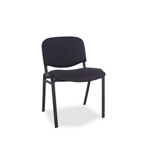 Alera Continental Series Stacking Chairs, Supports Up to 250 lb, 19.68" Seat Height, Black, 4/Carton View Product Image