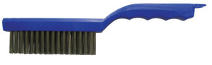 Weiler Shoe Handle Scratch Brushes  11 In  4X16 Rows  Stainless Steel Wire  Plastic Handle (804-44299) View Product Image