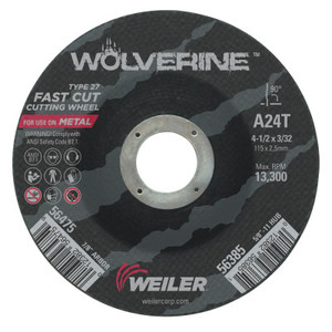 4-1/2 X 3/32 Wolv Ty27 Cut Whl  A24T  7/8 Ah (804-56475) View Product Image