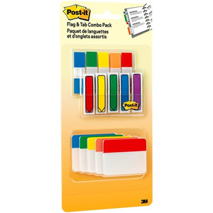 Post-it Flag/Tab Combo Pack - Durable, Writable, Repositionable, Self-stick, Removable Product Image 