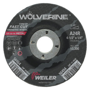 4-1/2 X 1/4 Wolv Ty27 Grind Whl  A24R  7/8 Ah (804-56464) View Product Image