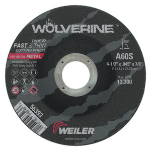 4-1/2 X 045 Wolv Ty27 Thn Cut Whl  Wa60S  7/8 Ah (804-56393) View Product Image