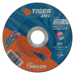 4-1/2 X 045 Tiger Zirc Ty27 C-O Whl   7/8 Ah (804-58020) View Product Image