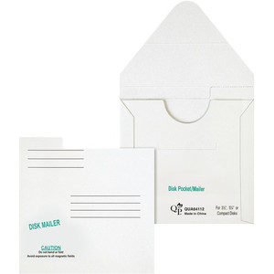 Quality Park 5 1/4" Economy Disk Mailers - Disc/Diskette - 6" Width x 5 7/8" Length - White - Paperboard Product Image 