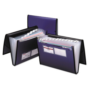 Pendaflex Professional Expanding Organizer, 7 Sections, Elastic Cord Closure, 1/6-Cut Tabs, Letter Size, Blue (PFX52670) View Product Image