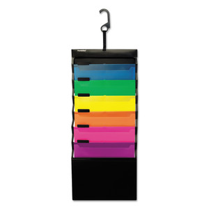 Pendaflex Desk Free Hanging Organizer With Case, 1" Expansion, 6 Sections, Buckle Closure, Letter Size, Black View Product Image