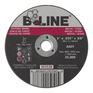 3 X .035 B-LINE T1 CUTTING WHEEL A60T 3/8 A.H. (903-303538) View Product Image