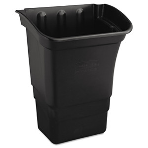 Rubbermaid Commercial Optional Utility Cart Refuse/Utility Bin, 8 gal, Polyethylene, Black (RCP335388BLA) View Product Image