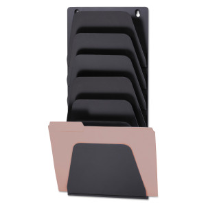 Officemate Wall File Holder, 7 Sections, Legal/Letter Size, 9.43" x 2.88" x 22.38", Black View Product Image