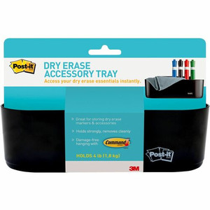 Post-it Dry-Erase Accessory Tray - 5.2" Height x 8.4" Width x 3" Depth - Plastic - Black Product Image 
