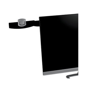 3M Swing Arm Copyholder, Adhesive Monitor Mount, 30 Sheet Capacity, Plastic, Black/Silver Clip View Product Image