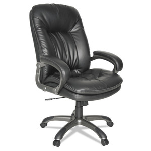 OIF Executive Swivel/Tilt Bonded Leather High-Back Chair, Supports Up to 250 lb, 18.50" to 21.65" Seat Height, Black View Product Image