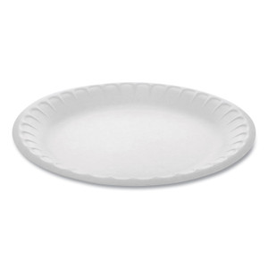 Pactiv Evergreen Placesetter Satin Non-Laminated Foam Dinnerware, Plate, 9" dia, White, 500/Carton (PCT0TH10009) View Product Image