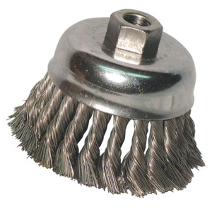 2-3/4" Knot Wire Cup Brush .014" Ss Fill 5/8"-11 (102-R3Kc14S) View Product Image