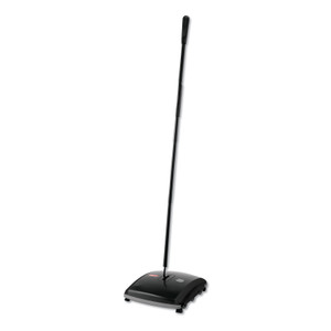 Rubbermaid Commercial Dual Action Sweeper, 44" Steel/Plastic Handle, Black/Yellow (RCP421388BLA) View Product Image