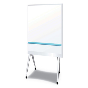 PLUS Mobile Partition Board, 38.3 x 70.8, White Surface, Light Gray Aluminum Frame (PLS912MPBLG) View Product Image