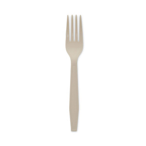 Pactiv Evergreen EarthChoice PSM Cutlery, Heavyweight, Fork, 6.88", Tan, 1,000/Carton (PCTYPSMFTEC) View Product Image