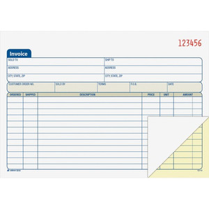 Adams Carbonless Invoice Book - Tape Bound - 2 Part - Carbonless Copy - 7.93" x 5.56" Sheet Size - 2 x Holes Product Image 
