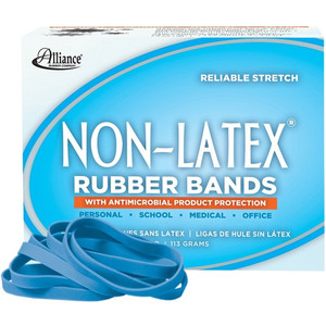 Alliance Rubber Rubber Bands with Antimicrobial Product Protection - Size: #64 - 3.5" Length x 0.3" Width - 0.25 lb/in - Latex-free, Antimicrobial, Stretchable - Synthetic Rubber Product Image 