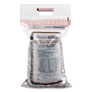CoinLOK Coin Bag, Plastic 12.5 x 25, Clear, 50/Pack View Product Image